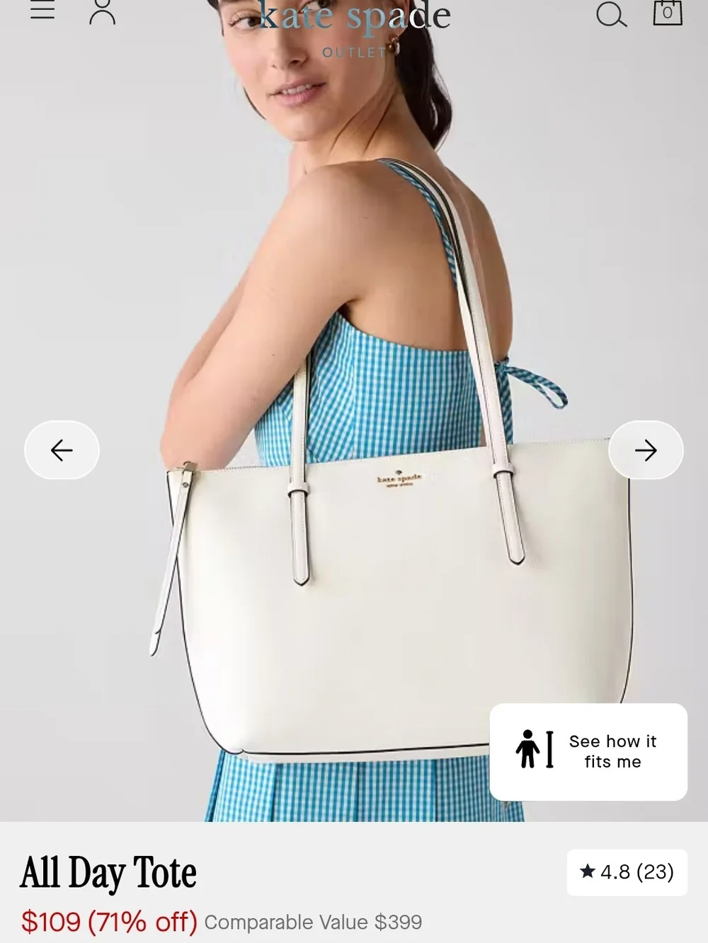 kate spade All Day Tote in White